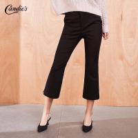 上新拉夏贝尔休闲裤女秋冬新款韩版宽松微喇叭裤外穿九分裤子30083148