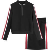 【热卖】俏皮套装女两件套2018春季新款夏时尚清新心机卫衣时髦包臀半身裙20011734