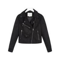 【热卖】女式春秋季新款仿麂皮绒修身短款机车服外套60006389