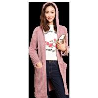 拉夏贝尔外套女新款秋冬长袖毛绒潮bf韩版宽松百搭连帽中长款外衣30074162