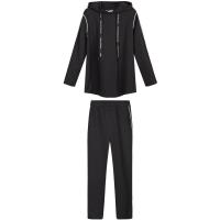 拉夏贝尔秋冬长袖九分裤两件套优雅韩版宽松BF风休闲运动女套装10015854