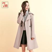 拉夏贝尔7M女装冬款韩版气质大摆双面尼大衣宽松显瘦毛呢外套女70009298