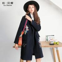 拉贝缇羊毛呢子大衣女冬学生毛呢外套中长款过膝毛呢外套60007027