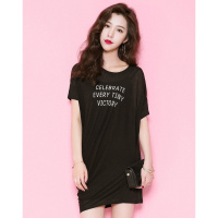 【福利款】拉夏贝尔休闲字母印花短袖连衣裙