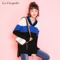 【福利款】拉夏贝尔拉夏贝尔Candie's秋季新款时尚中长款套头毛衣针织衫女30064380