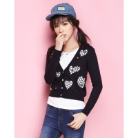 【福利款】拉夏贝尔贴布绣针织衫开衫