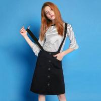 拉夏贝尔网红两件套装女夏季新款时尚韩版条纹bf姐妹套装裙子女士套装