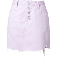 拉夏贝尔新款女装夏装紫色牛仔半身裙高腰休闲时尚一步短裙夏