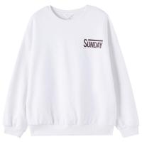 拉夏贝尔套头圆领加绒卫衣女新款秋冬加厚长袖韩版宽松学生慵懒风