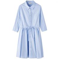 拉夏贝尔法式复古裙子山本女新款气质小清新长裙超仙雪纺连衣裙夏