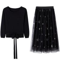 拉夏贝尔毛衣裙子两件套新女打底针织衫半身裙70012000