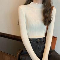 拉夏贝尔Laetia 长袖打底衫2020秋新款套头半高圆领修身百搭上衣903610065