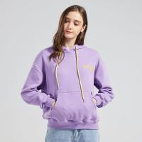 拉夏贝尔Laetia 字母连帽卫衣女2020秋季新款韩版宽松套头紫色上衣903610191