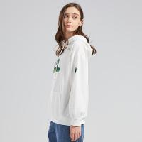 拉夏贝尔Laetia 套头连帽卫衣女2020秋季新款宽松刺绣口袋薄款上衣903610131