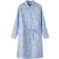 拉夏贝尔Puella内搭裙子女新款长袖流行衬衫竖条纹碎花中长款连衣裙