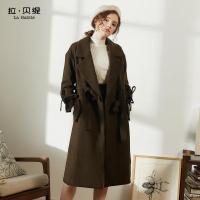 拉夏贝尔 拉贝缇冬季羊毛呢子大衣西装外套女韩版中长款过膝原宿风60005691