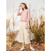 拉夏贝尔La Babite拉贝缇装新款半高领毛衣宽松套头女装针织打底衫60009206