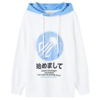 拉夏贝尔7．Modifier白色卫衣套头女韩版新款薄款宽松长袖连帽上衣外套潮ins_714 S 本白