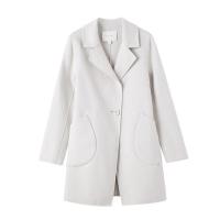 拉夏贝尔7M莫丽菲尔韩版赫本风学生中长显瘦双面羊毛呢大衣外套女70010866