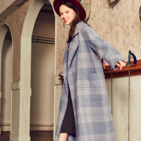 拉夏贝尔Puella | 秋冬大衣冬装女新款韩版双排扣长款斗篷呢子外套