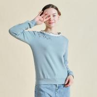 拉夏贝尔Laetia2020秋冬新款气质显瘦圆领蕾丝绣花长袖卫衣903610911