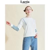 拉夏贝尔Laetia2020秋冬新款白色休闲时尚显瘦百搭学生卫衣903610886