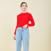 拉夏贝尔Laetia2020秋冬新款套头圆领短款加厚加绒保暖904611180