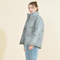 拉夏贝尔Laetia冬新款高品质PU皮棉服男女同款宽松棉服903610801