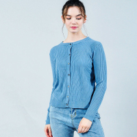 拉夏贝尔7M莫丽菲尔2020早秋款针织衫外套女薄款长袖圆领多色9047M0128