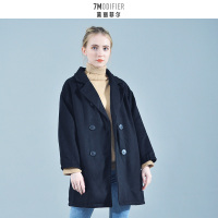 拉夏贝尔7M莫丽菲尔2020新款双排扣双面呢大衣女9047M0363