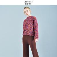 拉夏贝尔7M莫丽菲尔2020毛衣慵懒风外穿日系茧型粗毛线9047M0317