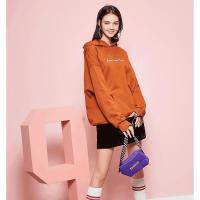 N拉夏贝尔春季长袖卫衣上衣女韩版宽松显瘦针织字母打底衫T恤72000826