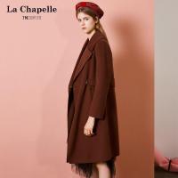 N拉夏贝尔春秋女式大衣新款韩版毛呢外套潮宽松百搭中长款双面呢70010869