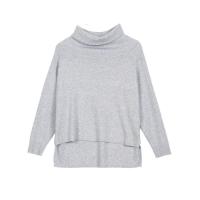 N拉夏贝尔针织衫女装春季新款慵懒韩版宽松单件开叉上衣百搭高领30094245