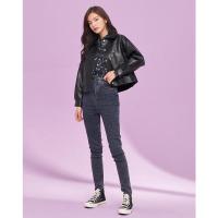 拉夏贝尔【苏】Laetia短款潮流时尚小皮衣外套女2021年春装新款PU机车服夹901611557