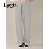拉夏贝尔Laetia实拍港风高腰抽绳宽松显瘦束脚加绒运动休闲卫裤哈伦裤潮911611984