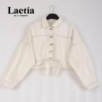 拉夏贝尔Laetia新款港味复古糖果色短款牛仔外套女学生夹克911611876