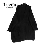拉夏贝尔Laetia春季新款慵懒风粗针毛衣开衫长外套女士显瘦911611958