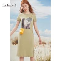 La Babite拉贝缇T恤连衣裙子女装夏季新款打底法式初恋桔梗仙女裙