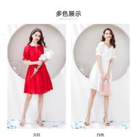 La Babite专柜同款白色连衣裙超仙女甜美新款春夏小个子雪纺法