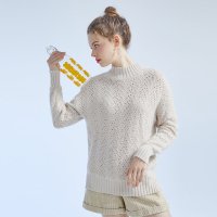 Puella拉夏贝尔旗下薄款长袖针织衫女春季新款韩版宽松套头毛衣