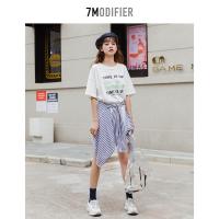 7M拉夏贝尔短袖T恤连衣裙女装学生宽松气质显瘦中长裙