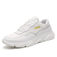 JEEP吉普 2019舒适透气男士百搭休闲鞋时尚潮流小白鞋厚底增高鞋60019