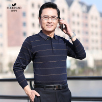 富贵鸟FUGUINIAO 长袖POLO衫2019秋装爸爸装中年男士长袖T恤长袖Polo衫上衣服中老年人