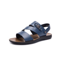 奥康男士凉鞋夏季休闲露趾沙滩鞋两用青年真皮罗马凉鞋