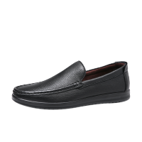 奥康男鞋商务休闲鞋牛皮低帮鞋子套脚男士豆豆鞋单鞋子