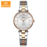 GEMAX/格玛仕 正品防水石英手表 女士时尚品牌精钢腕表 MX8135