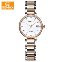 GEMAX/格玛仕 正品防水石英手表 女士时尚品牌精钢腕表 MX2229
