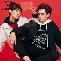 IP合作猪系列马克华菲跨界夹克男2019春季新条纹撞色刺立领外套