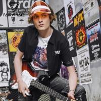 马克华菲男装夏季新款时尚ins潮牌撞色暗黑短袖衬衫印花男